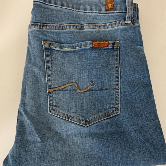 7 For All Mankind Women’s Blue Flared Bootcut Jeans – Premium Denim Classic Fit - Picture 15 of 16